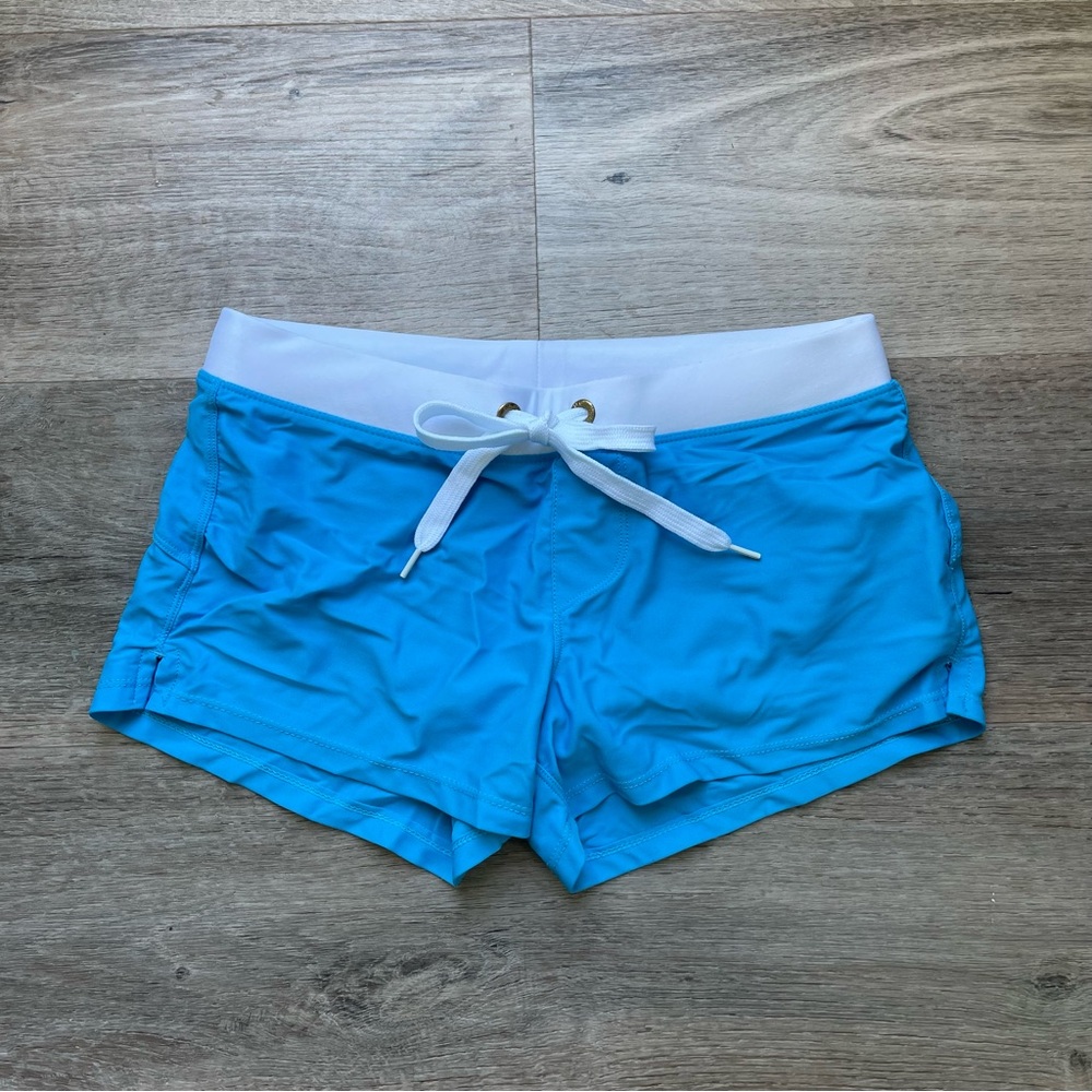 Men’s Sexy Blue and White Swim Shorts